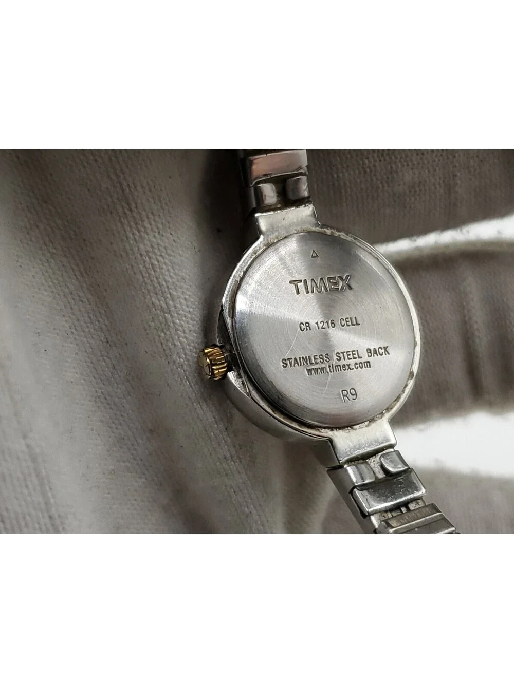 Timex Indiglo Quartz Watch New Battery Silver Tone White Dial Round 19mm